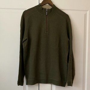 Men's Tommy Bahama 1/4 Zip Pullover Sweater - Size Large - Green